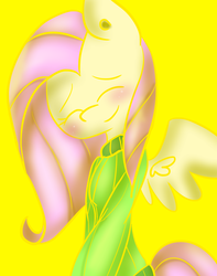 Size: 1024x1297 | Tagged: safe, artist:punguinallyes, fluttershy, anthro, g4, clothes, female, solo