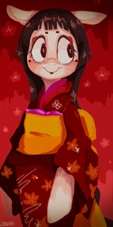 Size: 960x1920 | Tagged: safe, artist:zaininn, oc, oc only, pony, bipedal, kimono (clothing), pixiv, solo