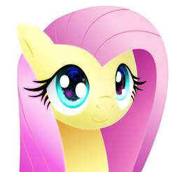 Size: 960x944 | Tagged: safe, artist:pink rose, fluttershy, g4, bust, female, looking at you, smiling, solo