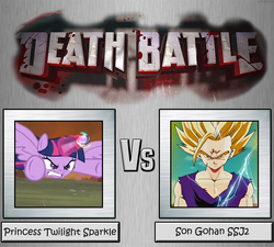 Size: 1436x1293 | Tagged: safe, twilight sparkle, alicorn, pony, g4, my little pony: friendship is magic, twilight's kingdom, death battle, dragon ball, dragon ball z, exploitable meme, meme, son gohan, super saiyan, super saiyan 2, twilight sparkle (alicorn)