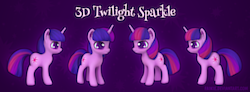 Size: 3799x1393 | Tagged: safe, artist:faikie, twilight sparkle, pony, unicorn, g4, 3d, 3d model, blender, unicorn twilight