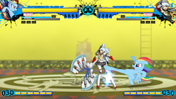 Size: 1280x720 | Tagged: safe, artist:pablossb, rainbow dash, fighting is magic, g4, labrys, mugen, persona 4, screenshots