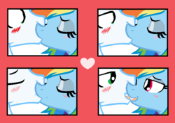 Size: 732x517 | Tagged: safe, artist:soarindash4ever, rainbow dash, soarin', g4, blushing, female, kissing, male, ship:soarindash, shipping, straight