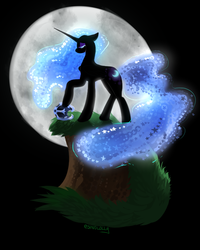 Size: 608x760 | Tagged: safe, artist:christmaslolly, nightmare moon, g4, crying, female, moon, night, solo