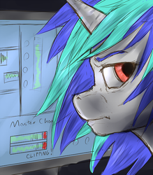 Size: 500x571 | Tagged: safe, artist:shinzm, dj pon-3, vinyl scratch, g4, female, my little art challenge, solo