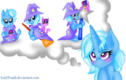 Size: 1024x652 | Tagged: safe, artist:laliiyeaah, trixie, twilight sparkle, g4, species swap