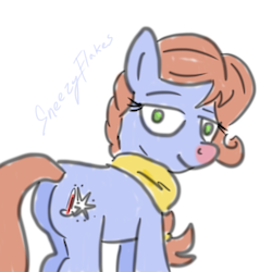 Size: 800x800 | Tagged: safe, artist:rainysunshine, oc, oc only, oc:sneezyflakes, pony, clothes, cold, female, mare, red nosed, scarf, sick, solo, stuffy