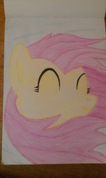 Size: 691x1156 | Tagged: safe, artist:maybyaghost, fluttershy, g4, female, pencil drawing, solo, traditional art