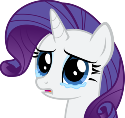 Size: 6000x5685 | Tagged: dead source, safe, artist:sir-teutonic-knight, rarity, pony, unicorn, g4, putting your hoof down, absurd resolution, blue eyes, bust, crying, female, horn, look of betrayal, mare, open mouth, portrait, simple background, solo, transparent background, vector