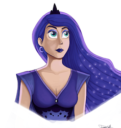 Size: 1000x1056 | Tagged: safe, artist:thumiza, princess luna, human, g4, female, humanized, simple background, solo