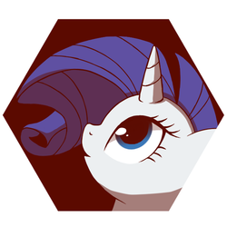 Size: 600x600 | Tagged: safe, artist:coma392, rarity, pony, unicorn, g4, female, hexagon, mare, pixiv, simple background, solo