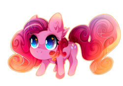 Size: 1404x978 | Tagged: dead source, safe, artist:koveliana, pinkie pie, g4, chromatic aberration, color porn, cute, diapinkes, female, heart eyes, simple background, solo, transparent background, wingding eyes