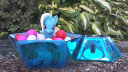 Size: 900x506 | Tagged: safe, artist:pixelkitties, trixie, g4, princess twilight sparkle (episode), ball pit, brushable, chest of harmony, dashcon, defictionalization, irl, photo, toy