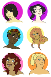 Size: 900x1350 | Tagged: dead source, safe, artist:outofconcaves, applejack, fluttershy, pinkie pie, rainbow dash, rarity, twilight sparkle, human, g4, dark skin, diversity, humanized, mane six, natural hair color