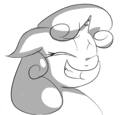 Size: 600x550 | Tagged: safe, artist:purple-yoshi-draws, sweetie belle, g4, female, monochrome, solo