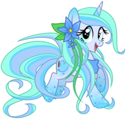 Size: 918x870 | Tagged: safe, artist:jojuki, oc, oc only, oc:ocean blossom, pony, unicorn, rainbow power, rainbow power-ified, solo