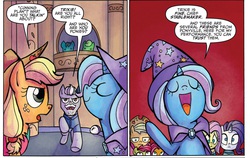 Size: 1846x1167 | Tagged: safe, artist:agnes garbowska, idw, official comic, apple bloom, applejack, babs seed, chief stablemaker, rarity, trixie, friendship is magic #21, g4, spoiler:comic, comic, elliot stabler, law & order: special victims unit, police officer