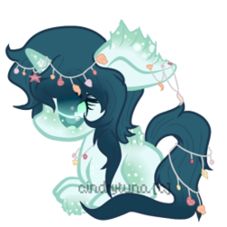 Size: 275x275 | Tagged: safe, artist:cindrytuna, oc, oc only, oc:ocean jewel, original species, pony, unicorn, simple background, solo, transparent background