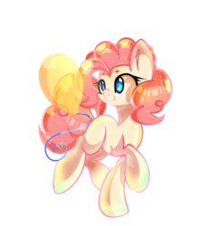 Size: 1024x1119 | Tagged: safe, artist:pookiiee, pinkie pie, g4, balloon, female, simple background, solo, transparent background