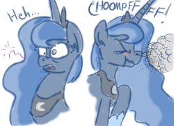 Size: 1494x1080 | Tagged: source needed, safe, artist:rainysunshine, princess luna, g4, blushing, comic, expression, female, fetish, fluffy, nostrils, pre sneeze, red nosed, royalty, sneeze cloud, sneezing, sneezing fetish, solo