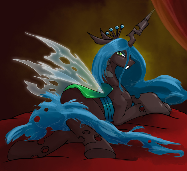 artist:hattonslayden, bed, bedroom eyes, covering, draw me like one of your...