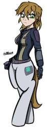 Size: 773x2088 | Tagged: safe, artist:jetwave, oc, oc only, oc:littlepip, satyr, fallout equestria, clothes, cutie mark, fanfic, fanfic art, female, hooves, jumpsuit, pipbuck, satyrized, simple background, solo, species swap, transparent background, vault suit