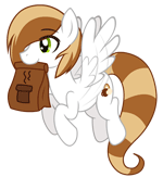 Size: 150x163 | Tagged: artist needed, source needed, safe, oc, oc only, oc:coffee cream, pegasus, pony, animated, bag, coffee, flapping, flying, mouth hold, simple background, smiling, solo, transparent background, vector