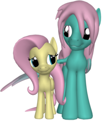 Size: 1379x1596 | Tagged: safe, fluttershy, pegasus, pony, g4, duo, duo female, element of harmony, element of kindness, fanfic art, female, kindness, mare, ponified, simple background, transparent background