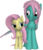 Size: 1379x1596 | Tagged: safe, fluttershy, pegasus, pony, g4, duo, duo female, element of harmony, element of kindness, fanfic art, female, kindness, mare, ponified, simple background, transparent background