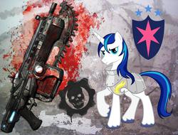 Size: 1011x768 | Tagged: safe, artist:reaver75, shining armor, g4, gears of war