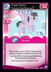 Size: 341x476 | Tagged: safe, enterplay, rainbow swoop, spectrum, canterlot nights, g4, my little pony collectible card game, ccg, duckery in the description, pink floyd, song parody, the dark side of the moon, the wall