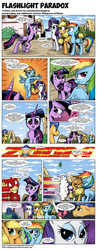 Size: 1218x3150 | Tagged: safe, artist:saturdaymorningproj, applejack, flash sentry, rainbow dash, rarity, twilight sparkle, alicorn, pony, g4, comic, crossover, dc comics, female, heartbreak, male, mare, ponified, ship:flashlight, shipping, shipping denied, straight, the flash, twilight sparkle (alicorn), what a twist