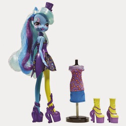 Size: 500x500 | Tagged: safe, trixie, equestria girls, g4, my little pony equestria girls: rainbow rocks, brushable, doll, female, irl, neon rainbow rocks, outfit, photo, toy