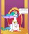 Size: 1075x1280 | Tagged: safe, artist:slimeyjenkins, princess celestia, princess luna, alicorn, pony, g4, belly, big belly, female, fetish, hoof on belly, implied digestion, implied princess luna, looking at you, lunaprey, mare, princess vorestia, sitting, solo, stuffed belly, vore