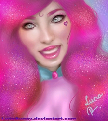 Size: 632x705 | Tagged: safe, artist:lunasunev, pinkie pie, human, g4, female, humanized, solo, uncanny valley