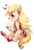 Size: 282x410 | Tagged: safe, artist:usagi, applejack, earth pony, pony, g4, anarchy panty, clothes, cosplay, female, panty and stocking with garterbelt, pantyjack, pixiv, sitting, solo