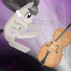 Size: 894x894 | Tagged: safe, artist:chanceyb, octavia melody, earth pony, pony, g4, cello, falling, female, illusion, music, musical instrument, solo