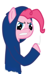 Size: 575x915 | Tagged: safe, artist:mang, pinkie pie, g4, clothes, female, hoodie, marijuana, pinkie puff, profile, solo