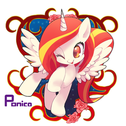 Size: 600x600 | Tagged: safe, artist:tarbobun, oc, oc only, oc:poniko, alicorn, pony, alicorn oc, japan ponycon, mascot, solo