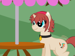 Size: 640x480 | Tagged: safe, artist:aha-mccoy, oc, oc only, oc:corel, pony, unicorn, nopony-ask-mclovin, collar, female, mare, solo