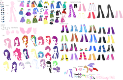 Size: 2971x1934 | Tagged: safe, artist:pdorothynics, apple bloom, applejack, babs seed, blueberry cake, cheerilee, derpy hooves, diamond tiara, dj pon-3, drama letter, fluttershy, mystery mint, octavia melody, pinkie pie, rainbow dash, rarity, scootaloo, silver spoon, suri polomare, sweetie belle, trixie, twilight sparkle, vinyl scratch, watermelody, equestria girls, g4, accessory, background human, base, boots, clothes, female, mane six, pinkamena diane pie, shoes