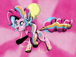 Size: 1024x768 | Tagged: safe, artist:ferrokiva, pinkie pie, g4, female, rainbow power, solo