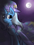 Size: 3000x4000 | Tagged: dead source, safe, artist:kmitangol, trixie, pony, unicorn, g4, cape, clothes, female, hat, mare, moon, night, solo, stars, trixie's cape, trixie's hat