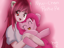 Size: 1600x1200 | Tagged: safe, artist:kmitangol, pinkie pie, g4, crossover, duo, elfen lied, kaede, nyū