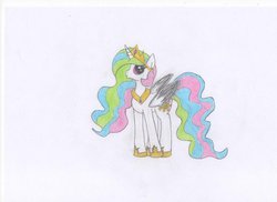 Size: 1024x744 | Tagged: safe, artist:larissagrifondoro, princess celestia, g4, female, solo