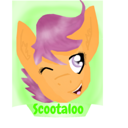 Size: 894x894 | Tagged: safe, artist:chanceyb, scootaloo, pegasus, pony, g4, female, portrait, simple background, solo, wink