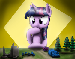 Size: 3900x3070 | Tagged: safe, artist:otakuap, twilight sparkle, g4, bolter, female, figurine, gaming miniature, high res, measuring tape, metal bawkses, miniature, raised eyebrow, rhino tank, solo, space marine, tabletop game, tactical squad, thinking, ultramarine, warhammer (game), warhammer 40k