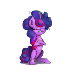 Size: 1000x1000 | Tagged: safe, artist:senx, twilight sparkle, pony, unicorn, g4, afro, alternate hairstyle, crossed hooves, eyes closed, female, simple background, sitting, solo, transparent background, unicorn twilight