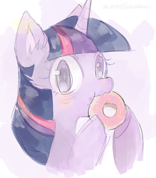 Size: 691x790 | Tagged: safe, twilight sparkle, g4, donut, eating, female, solo