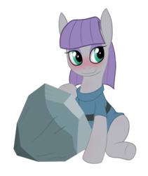 Size: 1440x1710 | Tagged: safe, artist:hirurux, maud pie, tom, earth pony, pony, g4, blushing, cargo ship, rockcon, ship:tomaud, shipping, smiling, wavy mouth, when she smiles